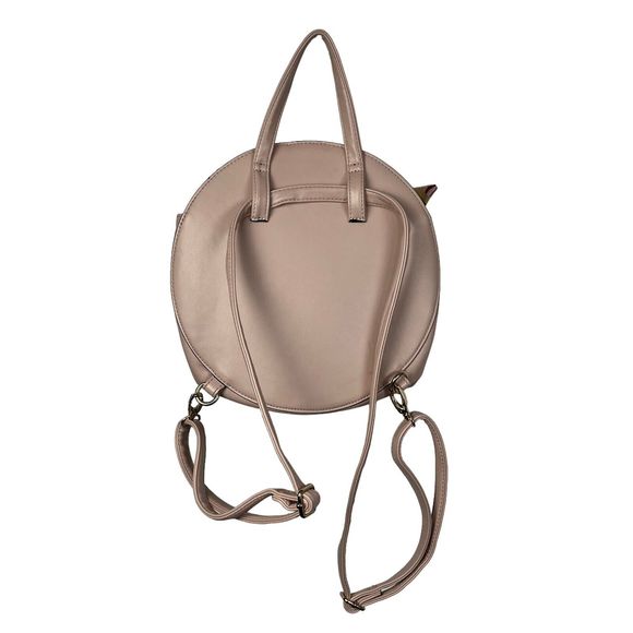 Nanette Lepore Round Backpack Purse Fashion Bow Designer Travel Bag Tan - Picture 4 of 12